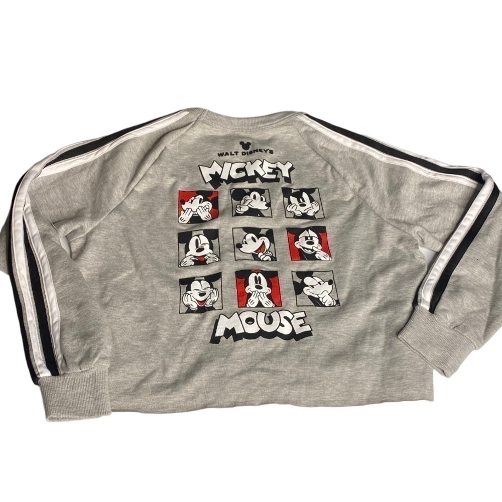 NWOT Disney Mickey Mouse Long Sleeve Charcoal Gray Cropped T Shirt